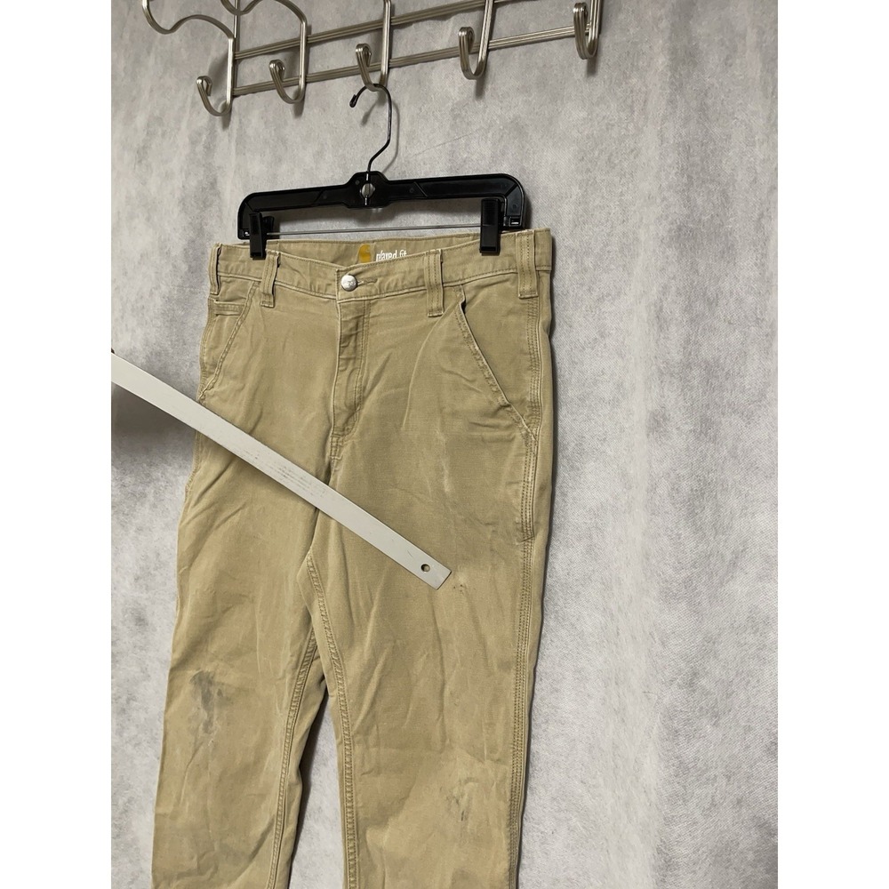 Carhartt Pants Men's 32X28 Beige Rugged Flex Dungaree Canvas Utility Work 102291 - Picture 4 of 15